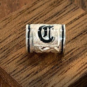 Sterling Silver Hawaiian Initial "C" Slider Pendant, 10mm